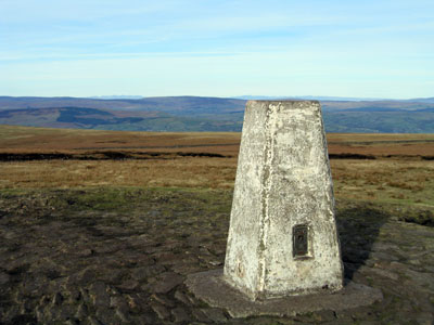 The Triangulation Point with the Lakeland Fells in the distance