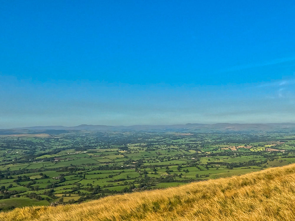 Looking out towards Ingleborough and Pen-y-ghent