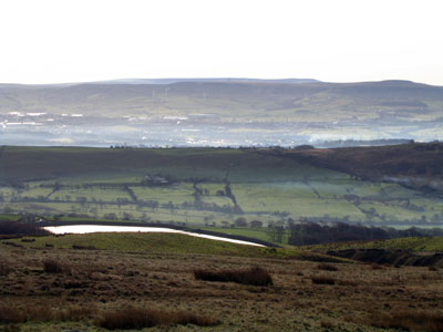 Looking down on Churn Clough Reservoir